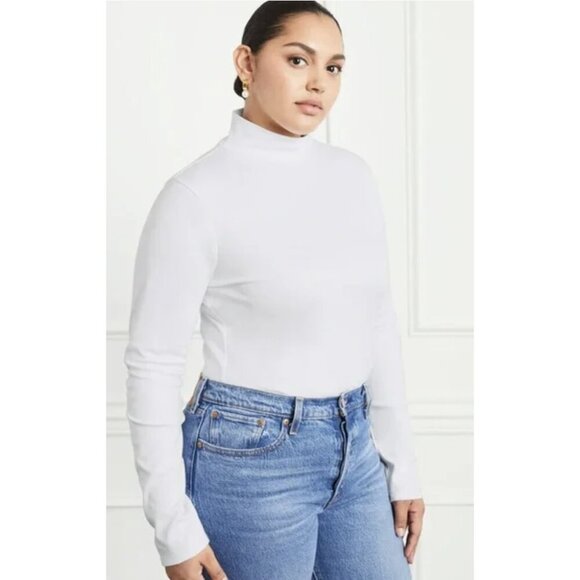 HILL HOUSE HOME The Luna Bodysuit in White Jersey Minimalist Neutral - Size S - Picture 2 of 15